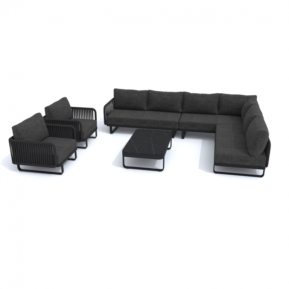 Лаунж зона угловая Ideal Patio БЕЛЛИСА С модульная маренго