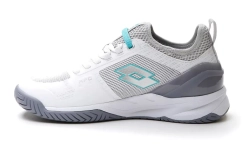 Женские теннисные кроссовки Lotto Mirage 200 SPD W - all white/green 929c/quick silver
