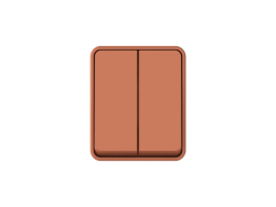 ATLASDESIGN PROFI IP54 О/У 2-клавишный ВЫКЛЮЧАТЕЛЬ, сх.5, 10АХ, ТЕРРАКОТОВЫЙ