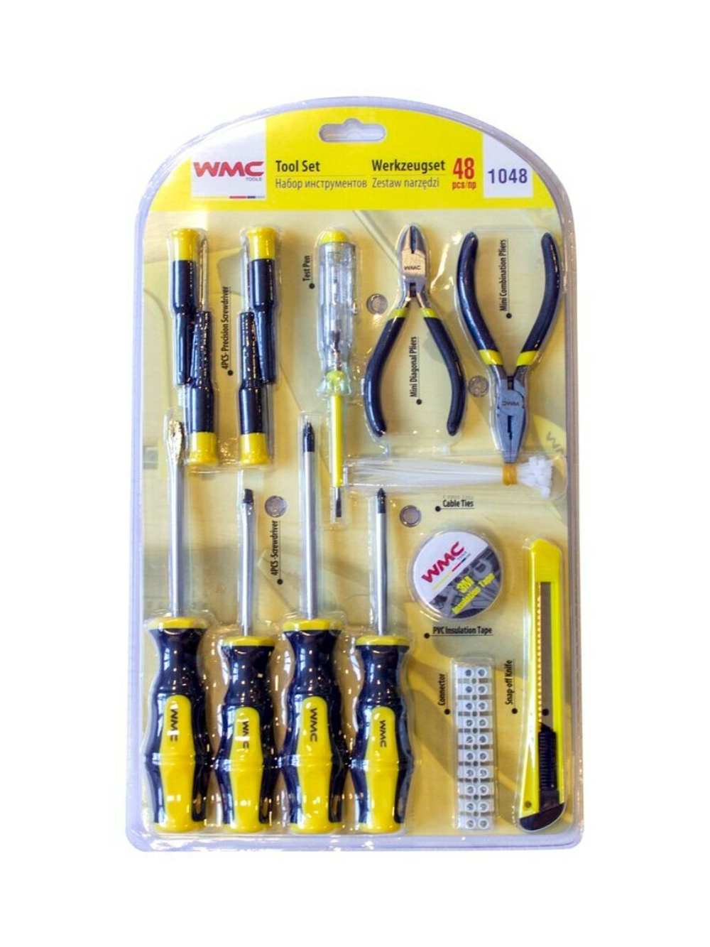 Набор инструментов для электрика, 48пр., в блистере WMC TOOLS WMC-1048