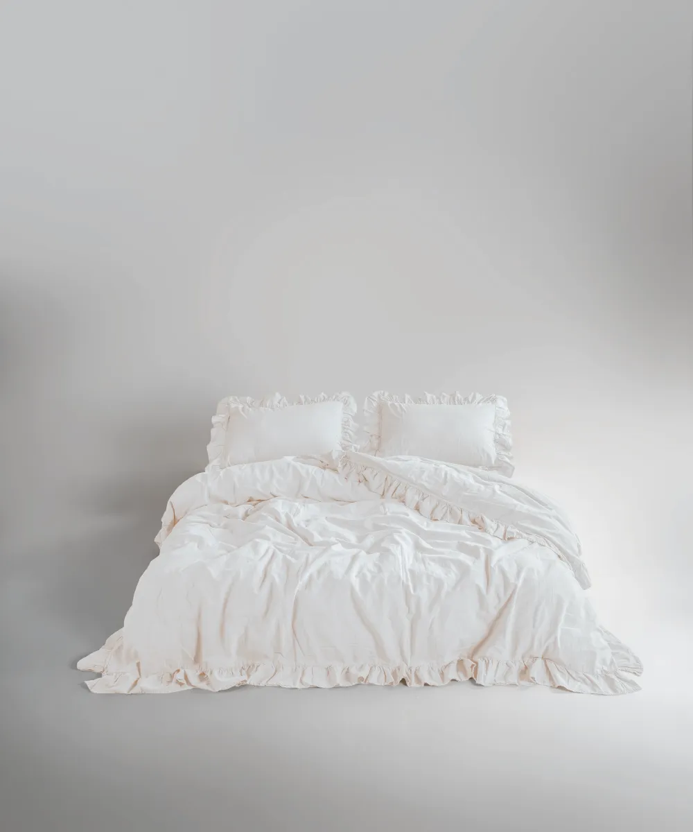 Lımasso КПБ 4 пр. Stonewashed Exclusıve Snow White пододеяльник 200*220, простынь 240*260, наволочки 50*70 2шт — фото 2