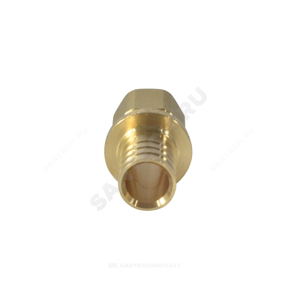 Муфта для PE-X труб аксиальная латунь Дн 20х3/4" ВР РОС