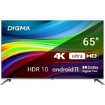 Телевизор LED Digma 65" DM-LED65UBB41 Android TV Frameless Metal темно-серебристый/серебристый 4K Ultra HD 60Hz DVB-T DVB-T2 DVB-C DVB-S DVB-S2 USB WiFi Smart TV