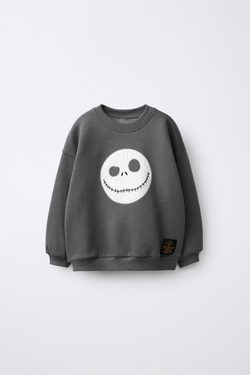 ZARA ТОЛСТОВКА С ВЫШИВКОЙ THE NIGHTMARE BEFORE CHRISTMAS © DISNEY, ЧЕРНЫЙ