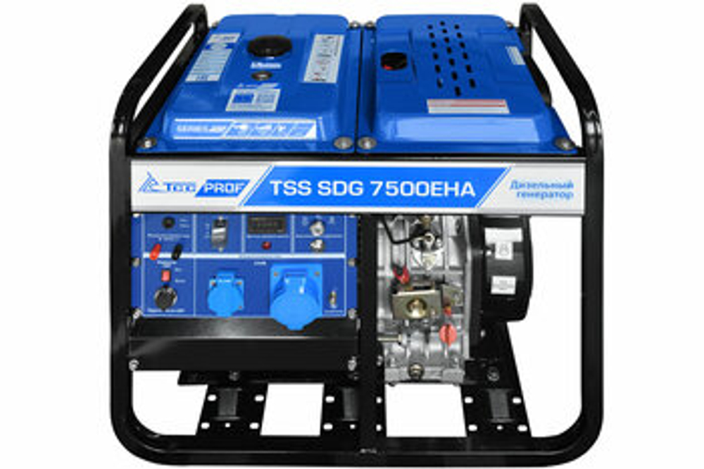 Дизельный генератор ТСС SDG 7500EHA, 7 кВт ном., 230 В, электростартер, открытое исполнение