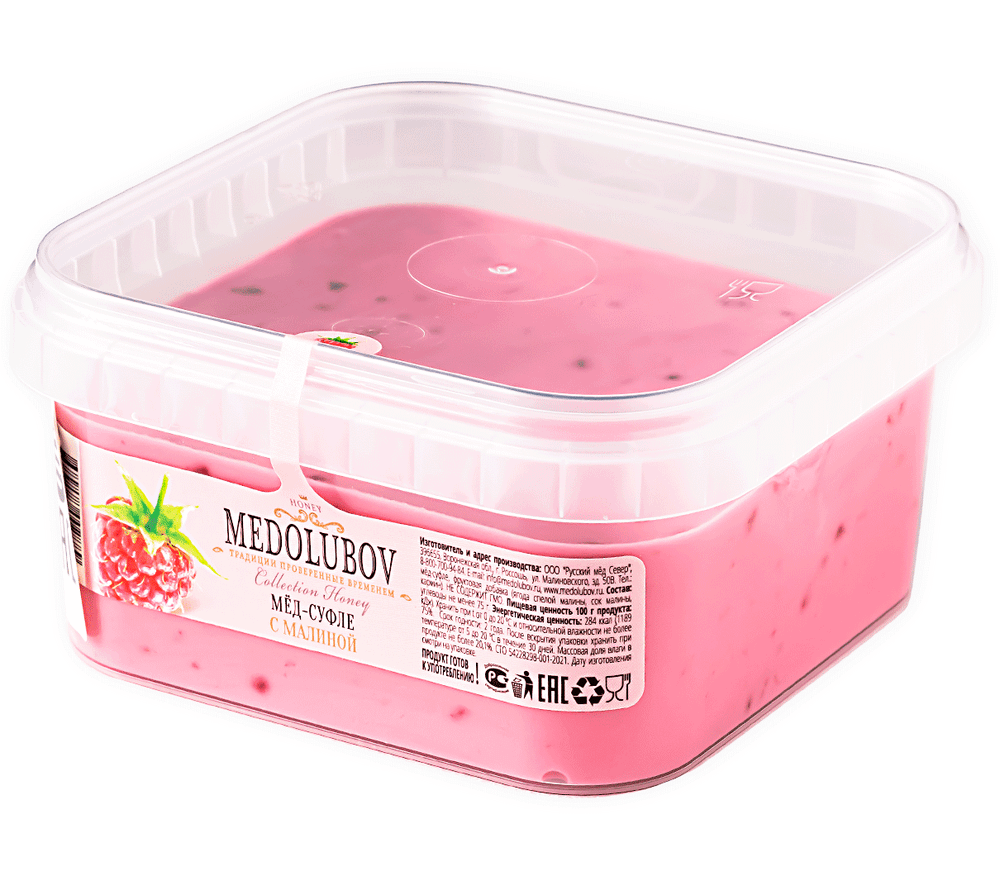 Медовое суфле с малиной Медолюбов BOX 650 мл