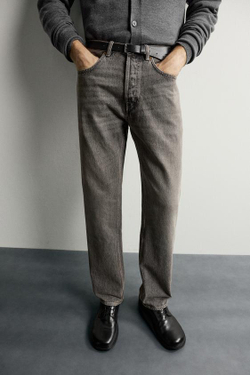 ZARA ДЖИНСЫ STRAIGHT LEG, СЕРЫЙ