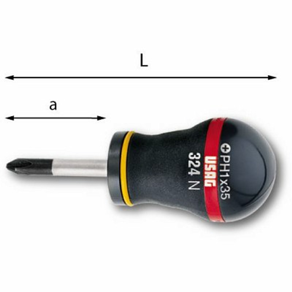 324 NPH 1x35 Отвертка для винтов Phillips ®, длина 91 мм, USAG (Италия)