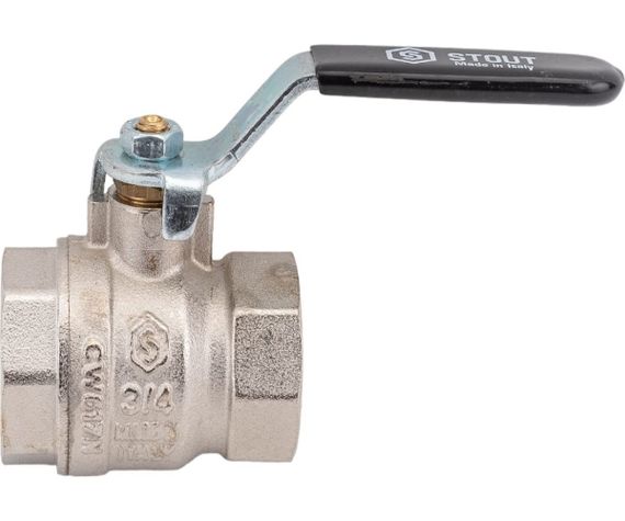 Кран шаровый с фильтром STOUT В-В 3/4" рычаг 25072