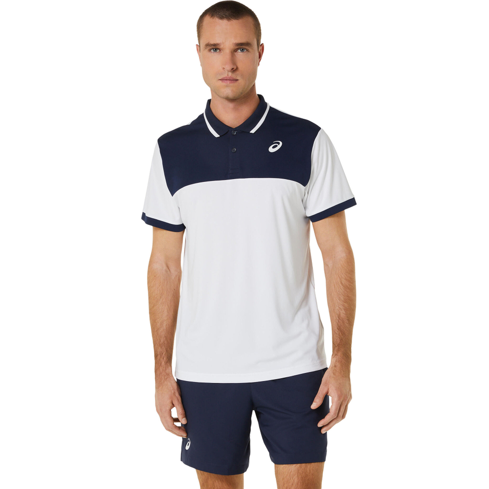 Мужское теннисное поло ASICS Court Polo Men - White, Dark Blue