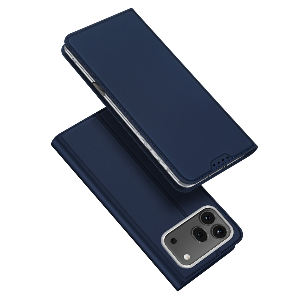 Чехол книжка из кожи синего цвета для Honor 600 и 600 Pro, серия Skin Pro Series от Dux Ducis