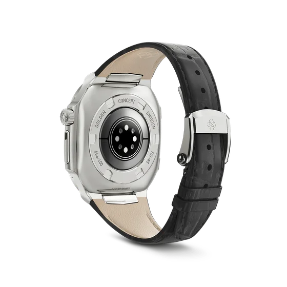 Корпус для Apple Watch ROL45 - Серебристый/Натуральная кожа
