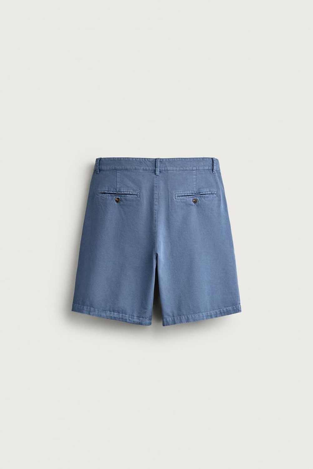 ZARA ШОРТЫ REGULAR FIT СО СКЛАДКАМИ, СИНИЙ