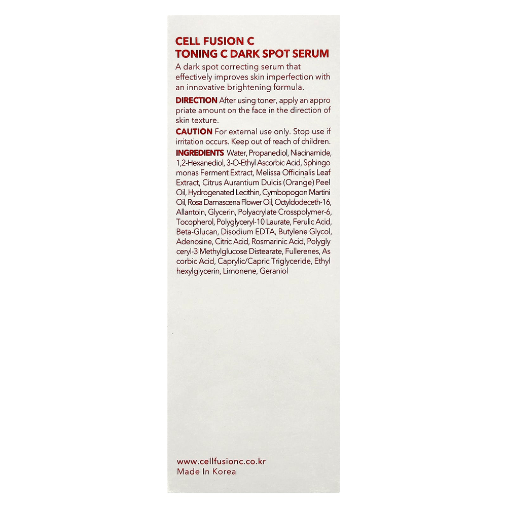 Cell Fusion C, Тонизирующая сыворотка от темных пятен, 30 мл (1,01 жидк. Унции)