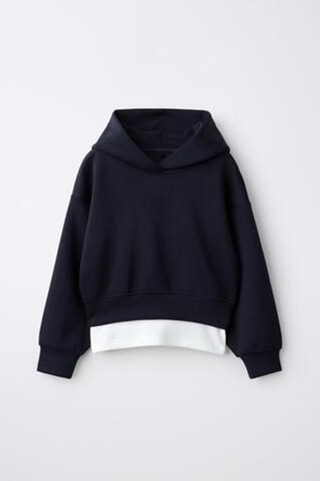 ZARA СПОРТИВНОЕ ХУДИ С КАПЮШОНОМ И ДВОЙНЫМ НИЗОМ, ГЛУБОКИЙ СИНИЙ