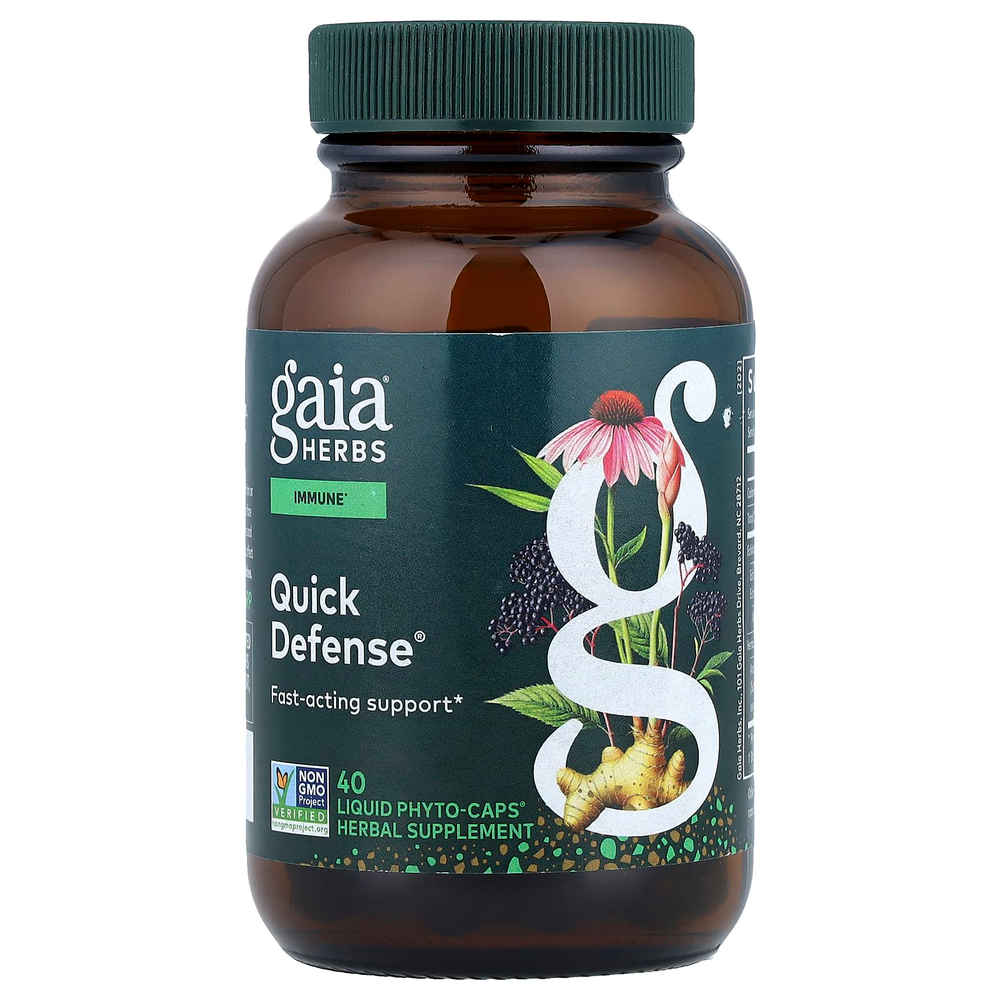 Gaia Herbs, Quick Defense®, 40 жидких капсул Phyto-Caps®