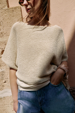 КОМБИНИРОВАННЫЙ ТРИКОТАЖНЫЙ ТОП С УЗЛОМ — ZARA