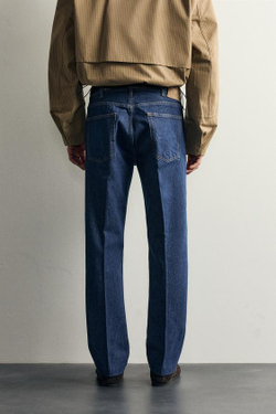 ZARA X AARON LEVIN ДЖИНСЫ BOOTCUT СО СТРЕЛКАМИ, СИНИЙ