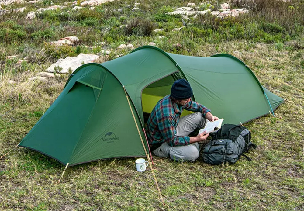 Палатка Naturehike Opalus Si 2-местная, алюминиевый каркас, зеленая