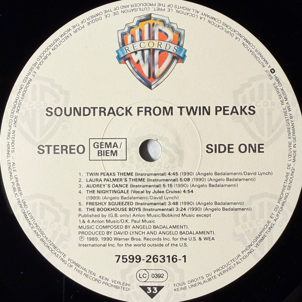 Twin Peaks - Original soundtrack (Германия 1990г.)