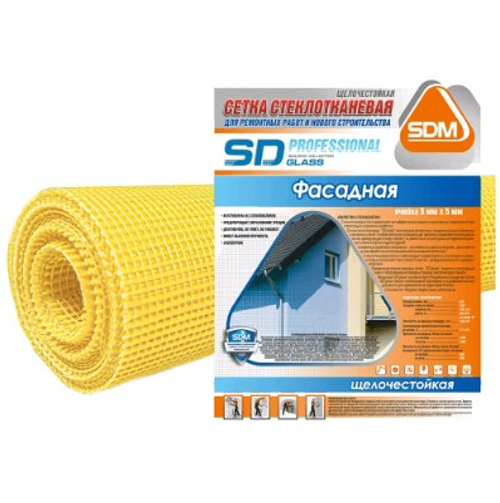 Сетка Фасадная строит. 5*5   1000*20м (+-10%)  145гр/м.кв.,  Professional   SD-Glass   SDM