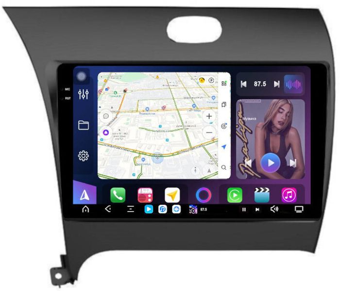 Магнитола для KIA Cerato 3 2013-2018 - FarCar S500-TS20 монитор 9.5" 2K QLED на Android 14, Быстрейшая, CarPlay, 4G SIM-слот