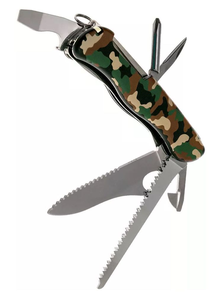 Нож перочинный VICTORINOX Trailmaster One Hand, 111 мм, 12 функций, с фиксатором лезвия, камуфляж