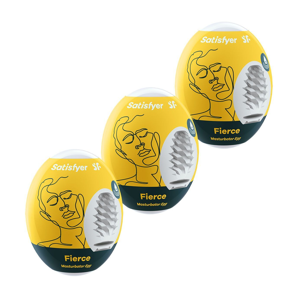 Набор из 3 мастурбаторов-яиц Satisfyer Fierce (Цвет: белый)