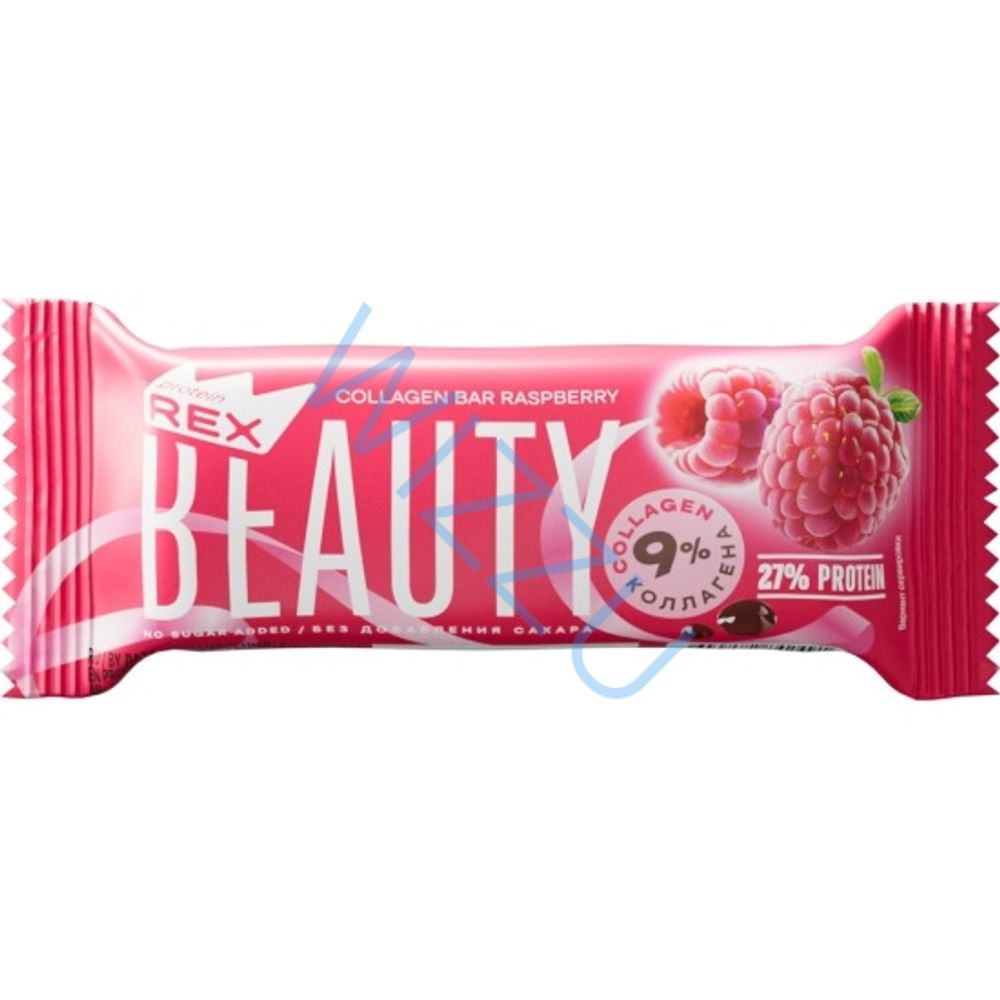 Батончик REX BEAUTY с высоким содержанием белка малиновый 40г