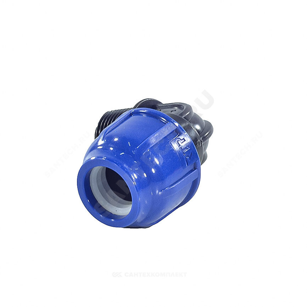Отвод компрессионный ПЭ Дн 20х3/4"х90гр НР Ру16 RTP (РосТурПласт) 11550