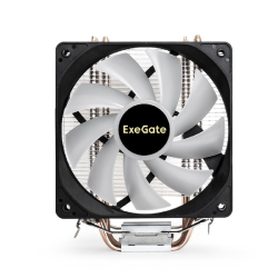 Exegate EX293655RUS Кулер ExeGate Wizard EXX400V2-PWM.FRGB ((Al+Cu, 4 тепл.трубки,LGA775/1150/1151/1155/1156/1200/1700/AM2/AM2+/AM3+/AM4/FM1/FM2/754/939/940, TDP 140W, Fan 120mm, PWM, 800-2400RPM)