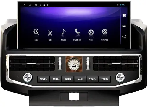 Магнитола для Toyota Land Cruiser 200 2007-2015 (экран климата внизу) - Kuberg ZH-T1201 монитор 12.3", Android 12, Быстрая, CarPlay, SIM-слот