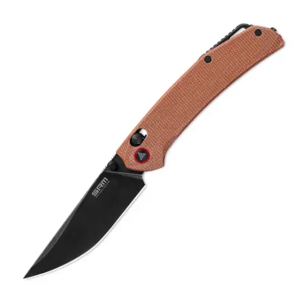 Нож складной SRM 411L-MN Asika Black PVD (14C28N, Brown Micarta)