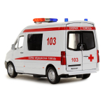 Модель ин. мет. "Mercedes-Benz Sprinter. Скорая помощь" 14см. свет-звук, двер, белая, коробка SPRINTERV