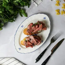 Блюдо овальное 25,2*16,1 см h2,1 см Blue Flower P.L. Proff Cuisine [1]