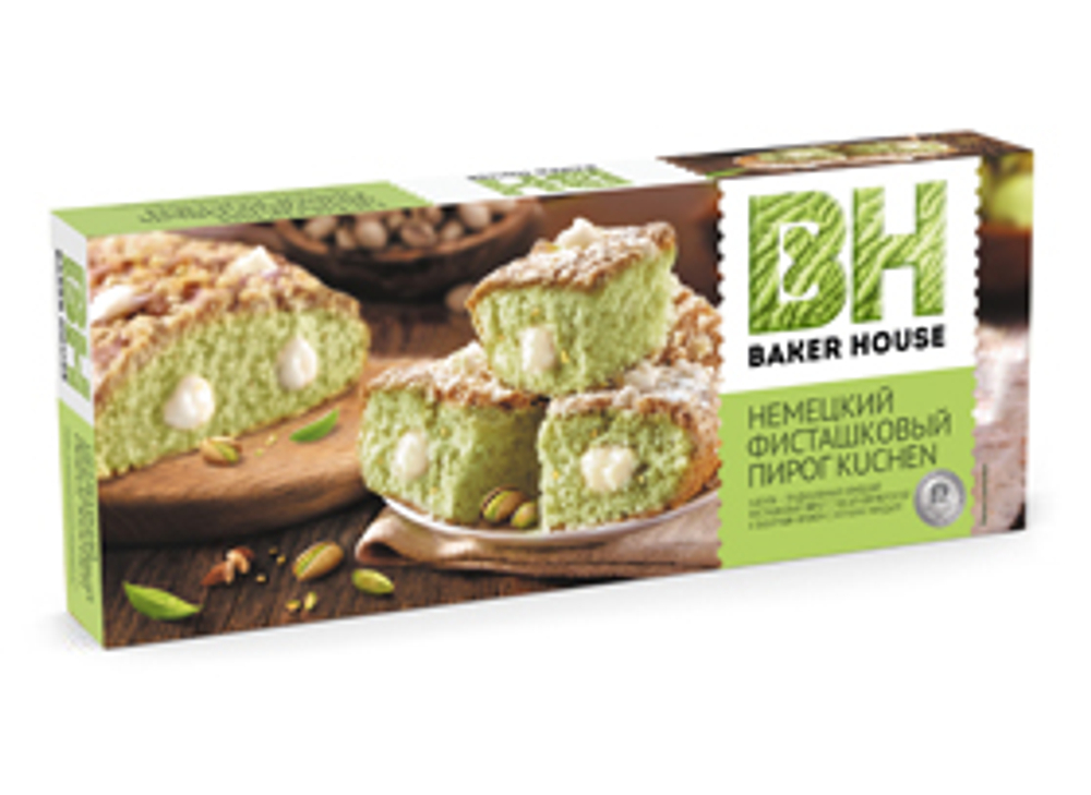 Пирог бисквитный KUCHEN фисташковый Baker House 350г (8шт)