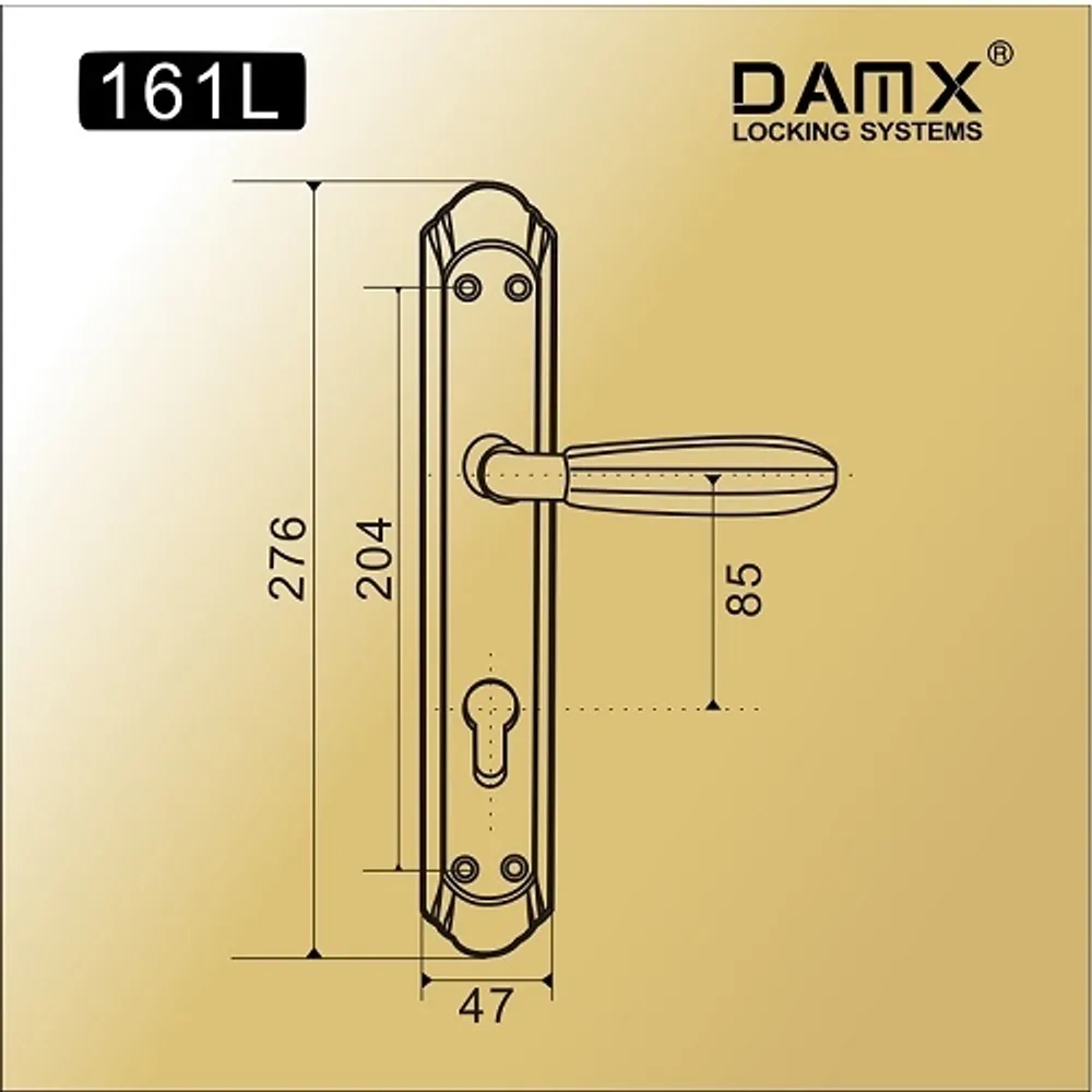 Ручка на планке (под ЦМ) "DAMX" 161L