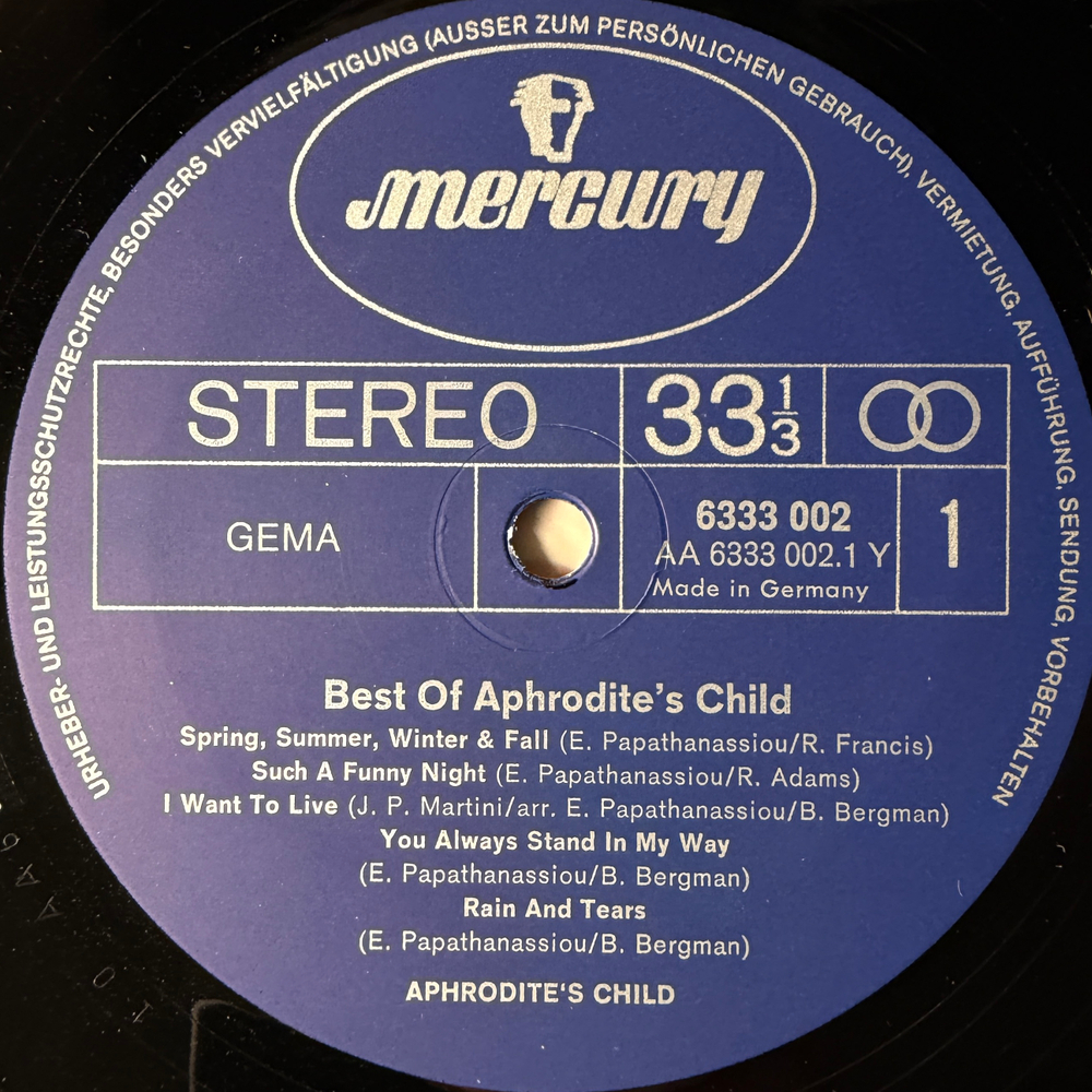 Aphrodite's Child - Best Of Aphrodite's Child (Германия 1971г.)