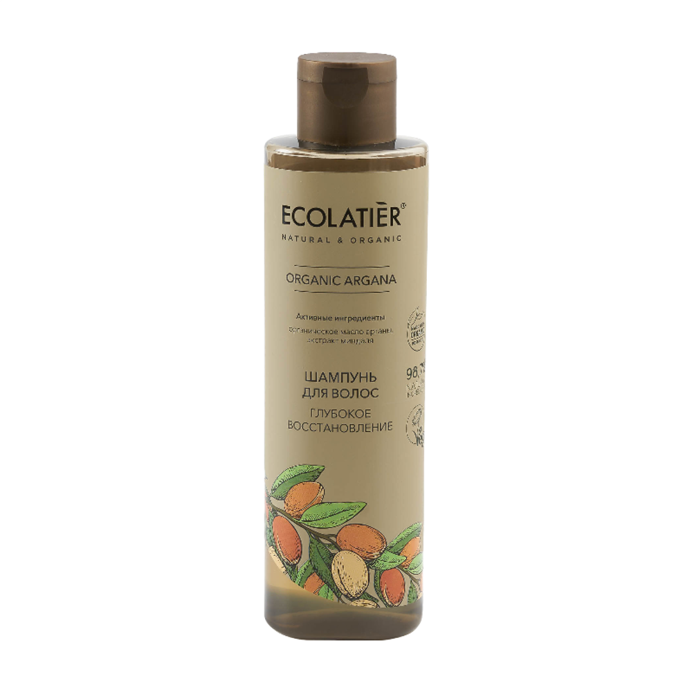 Шампунь Глубокое Восстановление ORGANIC ARGANA 250мл (ECOLATIER)