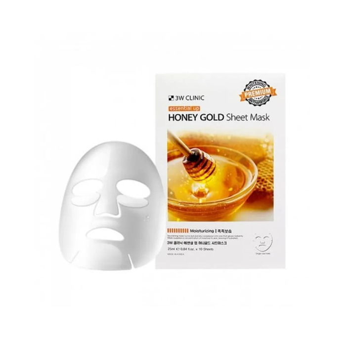 Маска для лица 3W Clinic Essential Up Honey Gold Sheet тканевая с экстрактом меда 25 мл