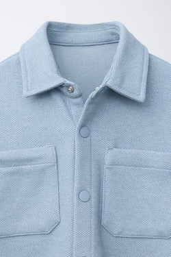 ZARA РУБАШКА С КАРМАНАМИ, СИНИЙ