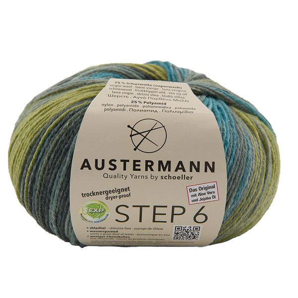 Пряжа Austermann (Аустерманн) Step 6 Irish Rainbow Colours / уп.5 мот. по 100 г, 410м, лисканнор