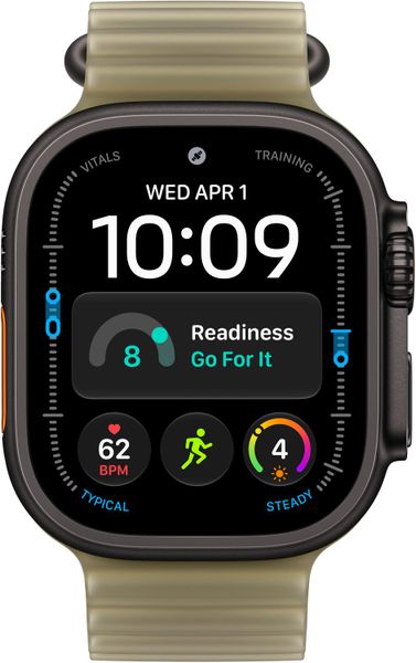Умные часы Apple Watch Ultra 4 49 мм Black Titanium Case with Ocean Band Полупрозрачный зеленый | Translucent Kelp