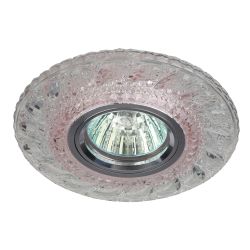 DK LD18 SL PK/WH Светильник ЭРА декор cо светодиодной подсветкой MR16, прозрачный розовый | Встраиваемые LED светильники