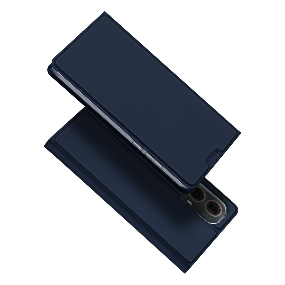 Чехол книжка из PU кожи синего цвета от Dux Ducis для Motorola Moto G85 (S50), серия Skin Pro Series Case