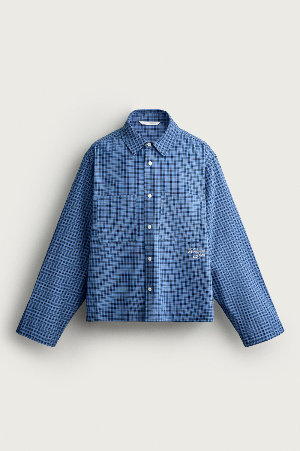 РУБАШКА В КЛЕТКУ С КОНТРАСТНОЙ ВЫШИВКОЙ — ZARA