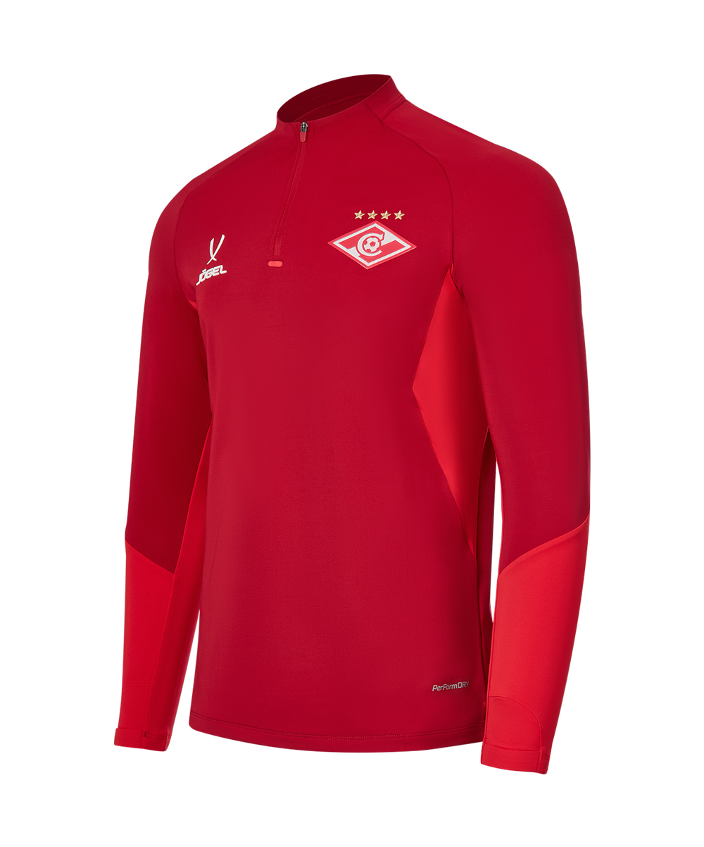 Джемпер тренировочный Jögel PREMIER PerFormDRY Spartak Training Zip Top, темно-красный/красный