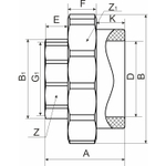 Муфта комб. разъемная, вн 25х1" EVER® СЕРЫЙ (Россия)