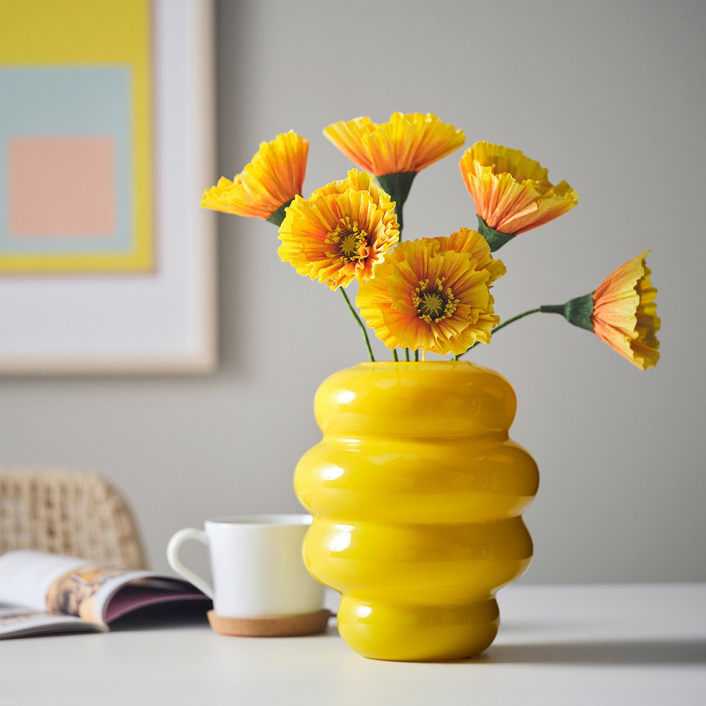 IKEA GULDSPETT  (ИКЕА ГУЛДСПЕТТ)  -  Искусственный цветок - бумага/мак оранжевый 40 см