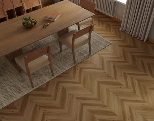 Инженерный ламинат Signature - Обсидиан Шеврон Дуб Тростниковый Brown Sugar (LF703-27)
